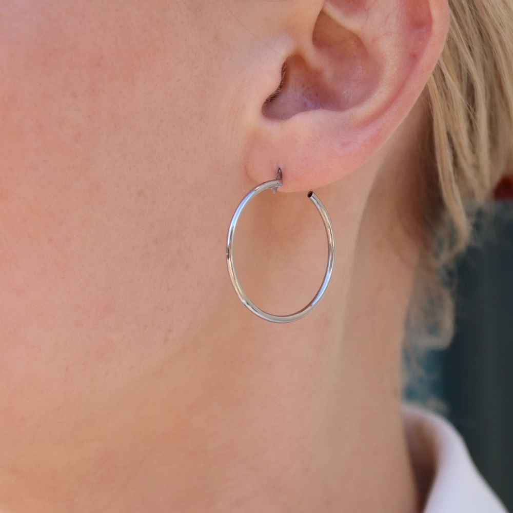 30mm Hoops Sølvbelagt - Global Urban Jewelry