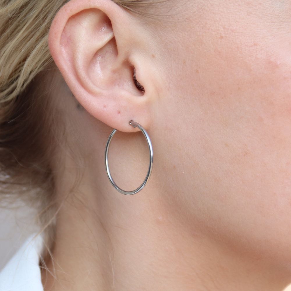 30mm Hoops Sølvbelagt - Global Urban Jewelry