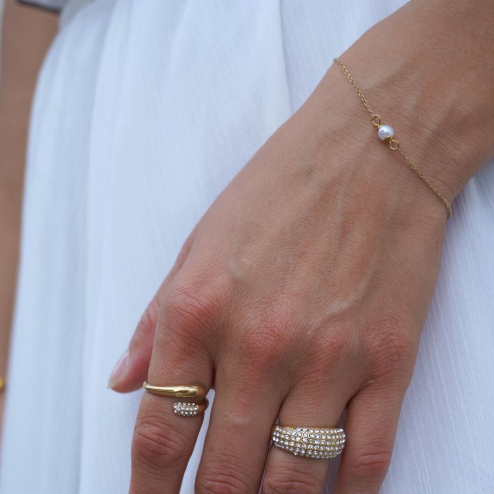 Ella Havperle Armbånd 14K Guldbelagt