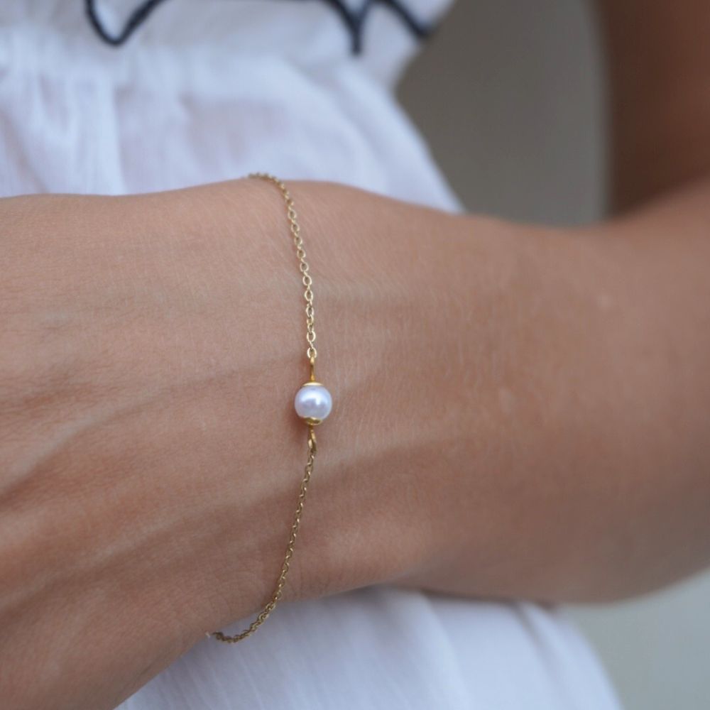 Ella Havperle Armbånd 14K Guldbelagt