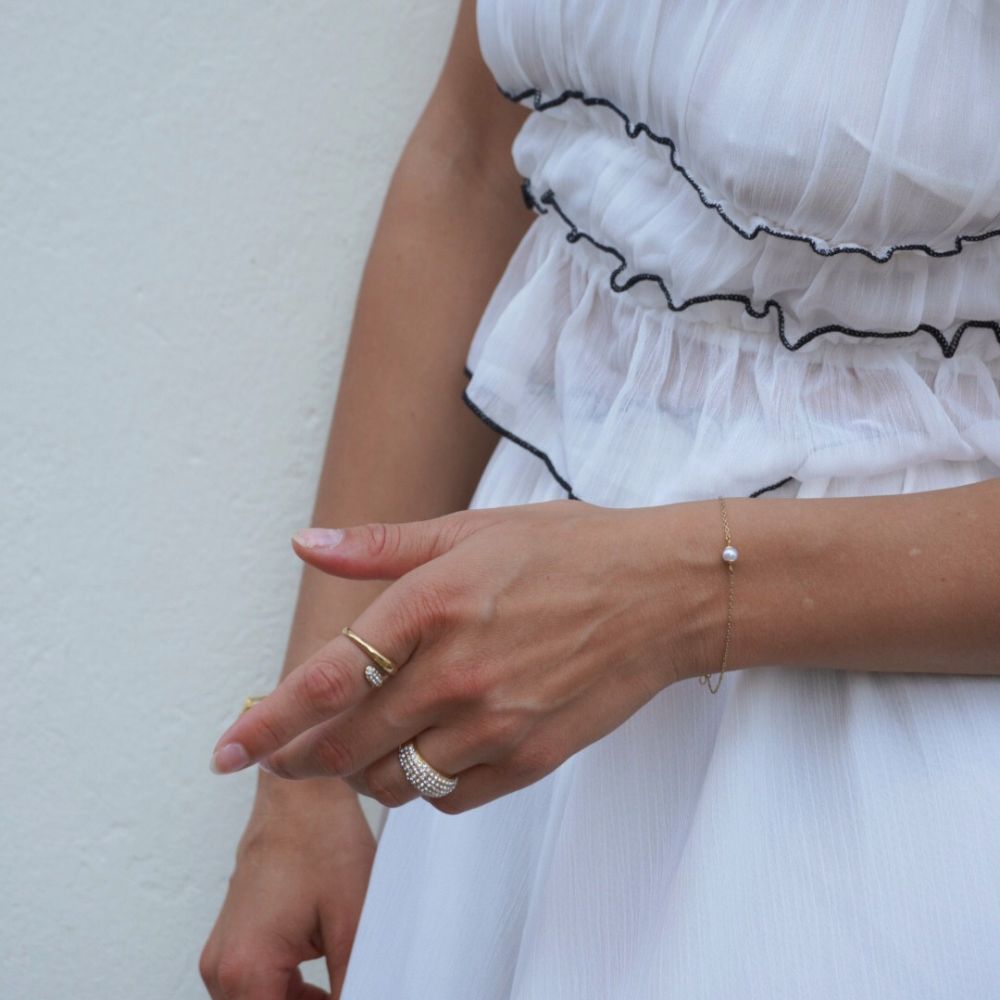 Ella Havperle Armbånd 14K Guldbelagt