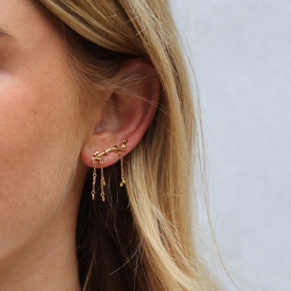 guld kæde øreringe