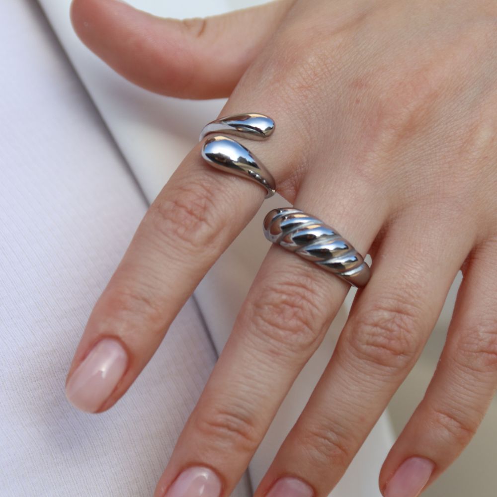 Dråbe Ring Sølvbelagt - Global Urban Jewelry