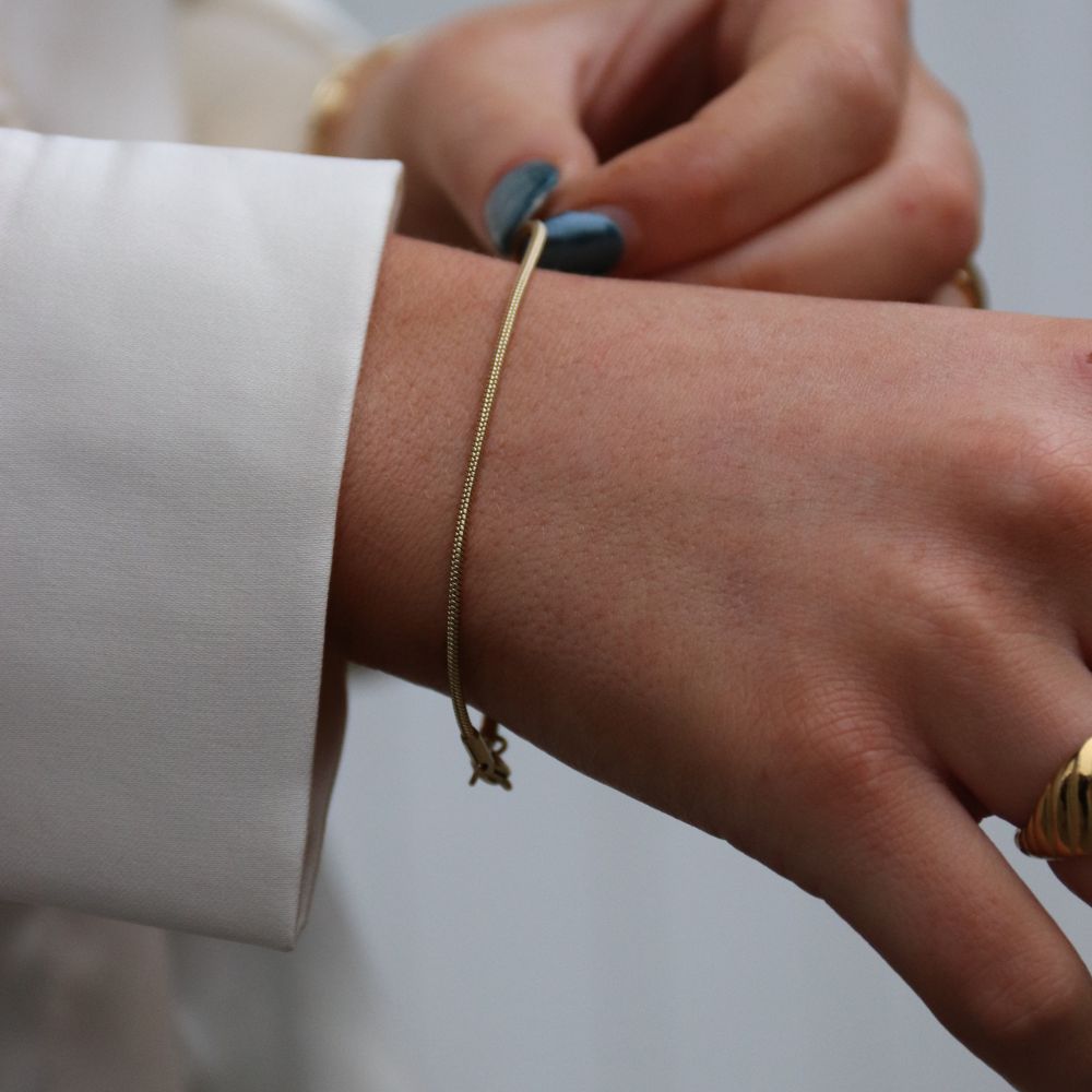 Elisabeth Enkelt Armbånd 14K Guldbelagt 1,5 mm - Global Urban Jewelry