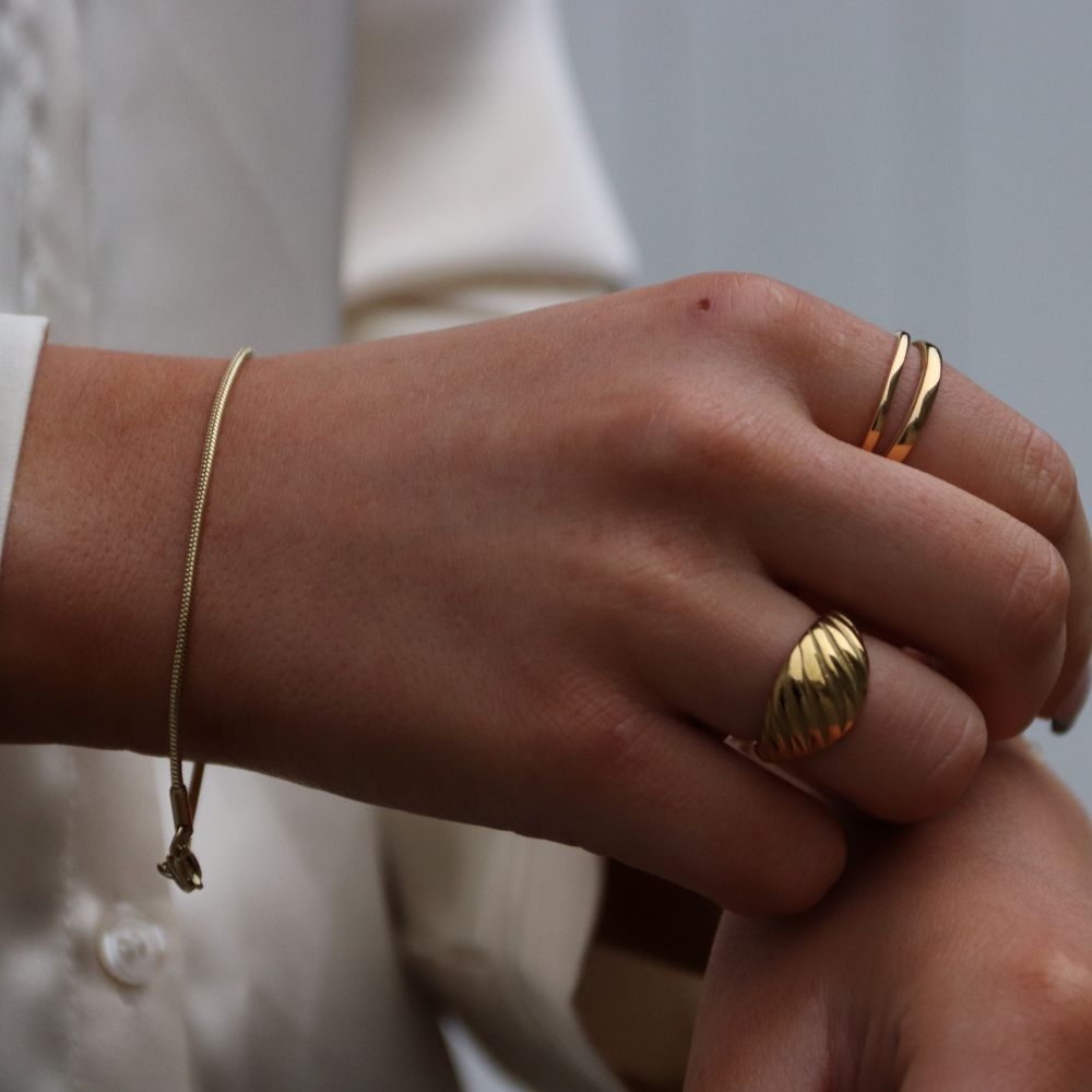 Elisabeth Enkelt Armbånd 14K Guldbelagt 1,5 mm - Global Urban Jewelry
