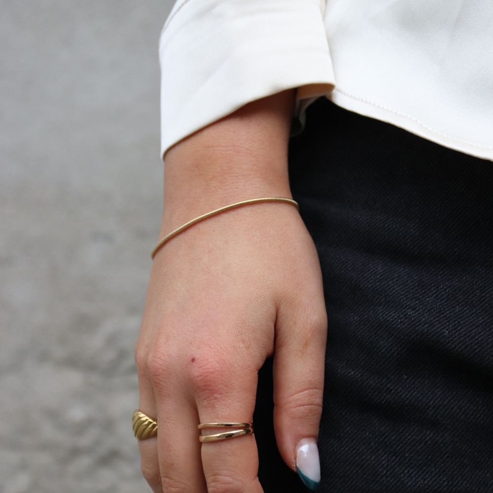 Elisabeth Enkelt Armbånd 14K Guldbelagt 1,5 mm - Global Urban Jewelry