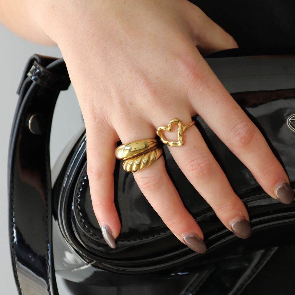 Enkle Bue Ring 14K Guldbelagt - Global Urban Jewelry
