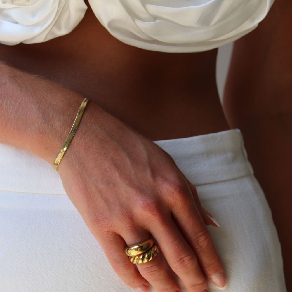 Fladt Slangekæde Armbånd 18K Guldbelagt - Global Urban Jewelry