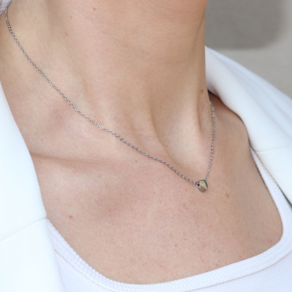 Hjerte Halskæde Sølvbelagt - Global Urban Jewelry