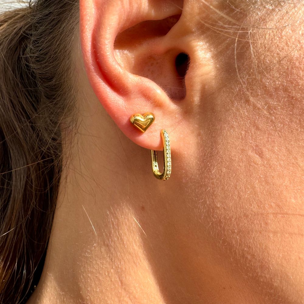 Hjerte Øreringe 14K Guldbelagt - Global Urban Jewelry