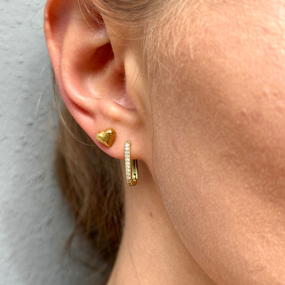 Hjerte Øreringe 14K Guldbelagt - Global Urban Jewelry