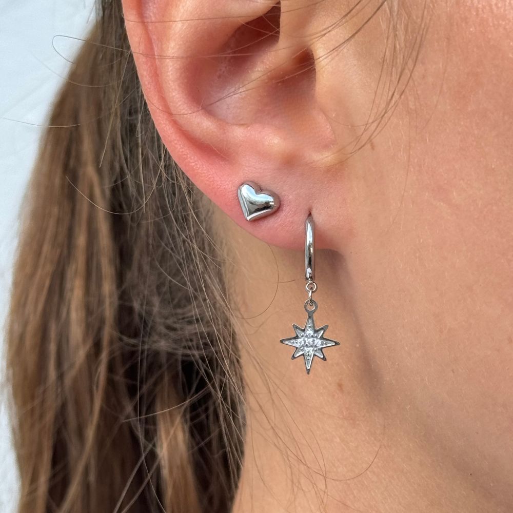 Hjerte Øreringe Sølv - Global Urban Jewelry