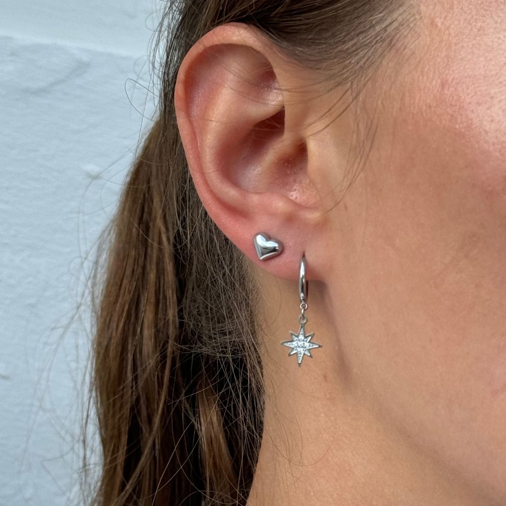 Hjerte Øreringe Sølv - Global Urban Jewelry