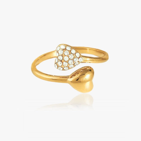 Hjerte Ring med sten 18K Guldbelagt - Global Urban Jewelry