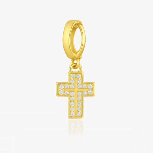 Krystal Kors Charm Vedhæng 18k Guldbelagt