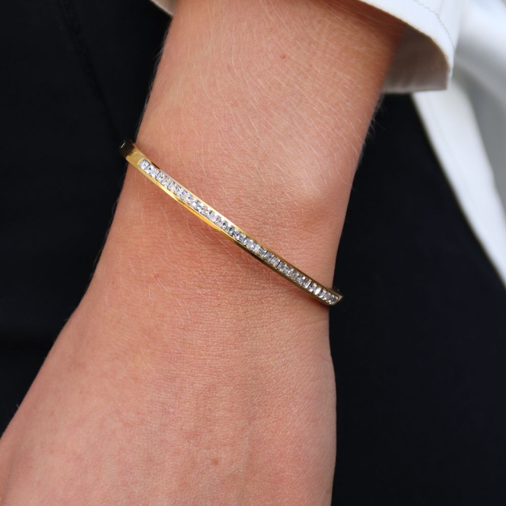 Krystal Bangle Armbånd 18K Guldbelagt - Global Urban Jewelry