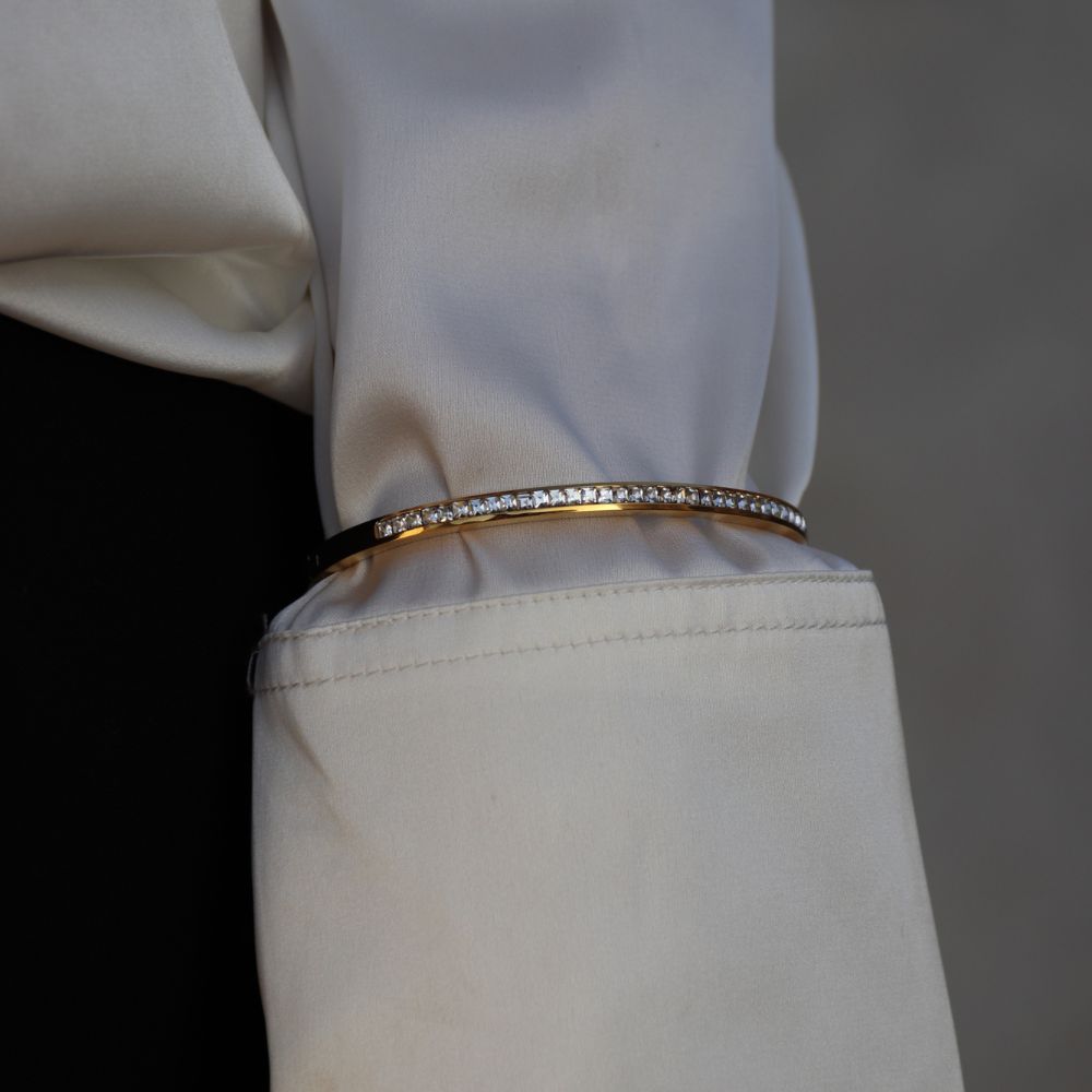 Krystal Bangle Armbånd 18K Guldbelagt - Global Urban Jewelry