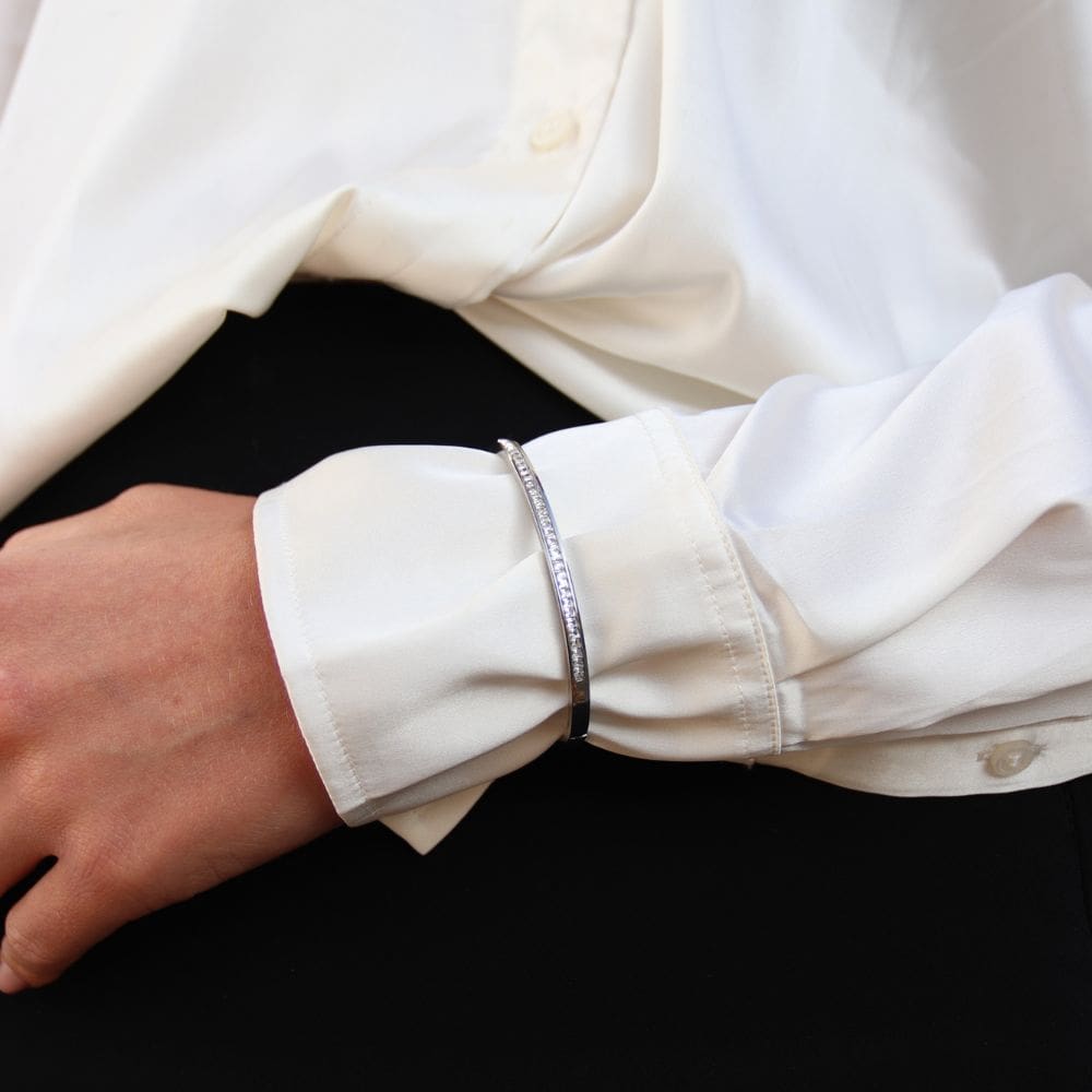 Krystal Bangle Armbånd Sølvbelagt - Global Urban Jewelry