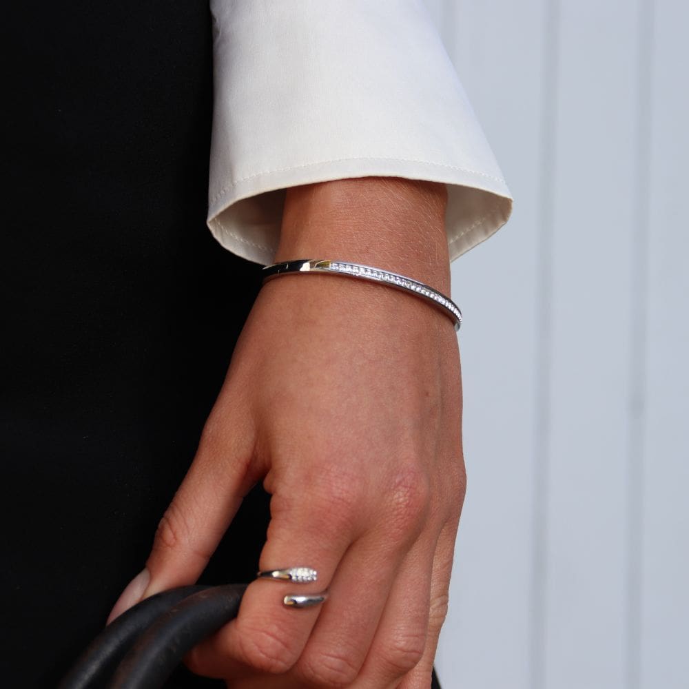 Krystal Bangle Armbånd Sølvbelagt - Global Urban Jewelry