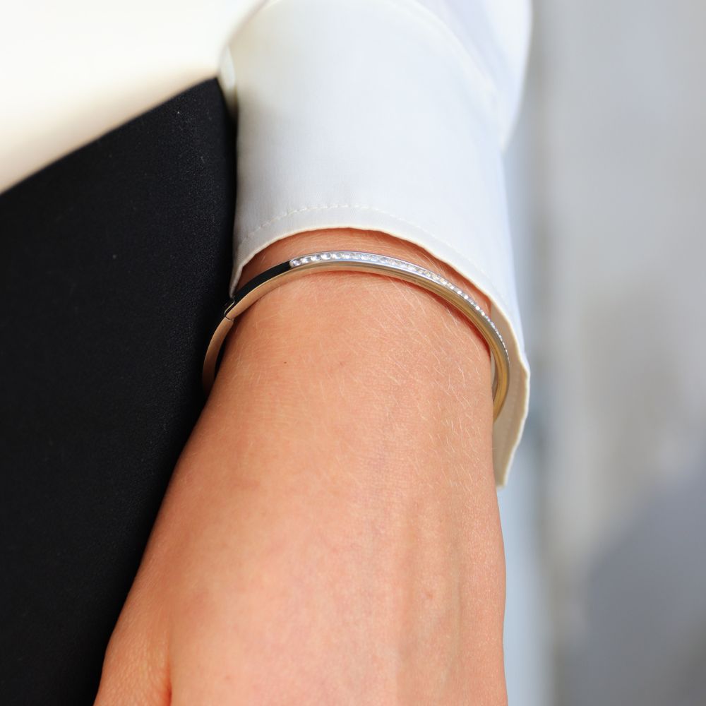 Krystal Bangle Armbånd Sølvbelagt - Global Urban Jewelry
