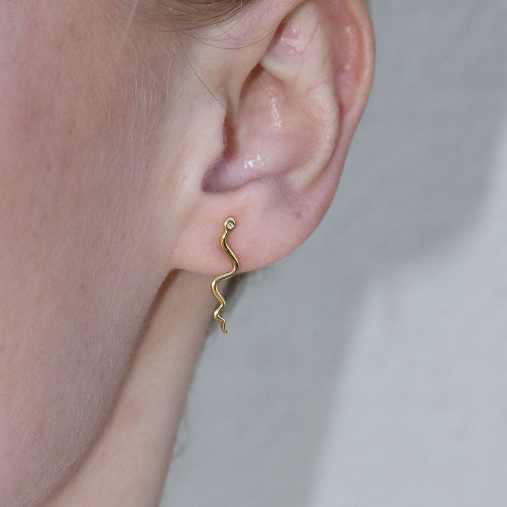 Krystal Slange Øreringe 18K guldbelagt - Global Urban Jewelry