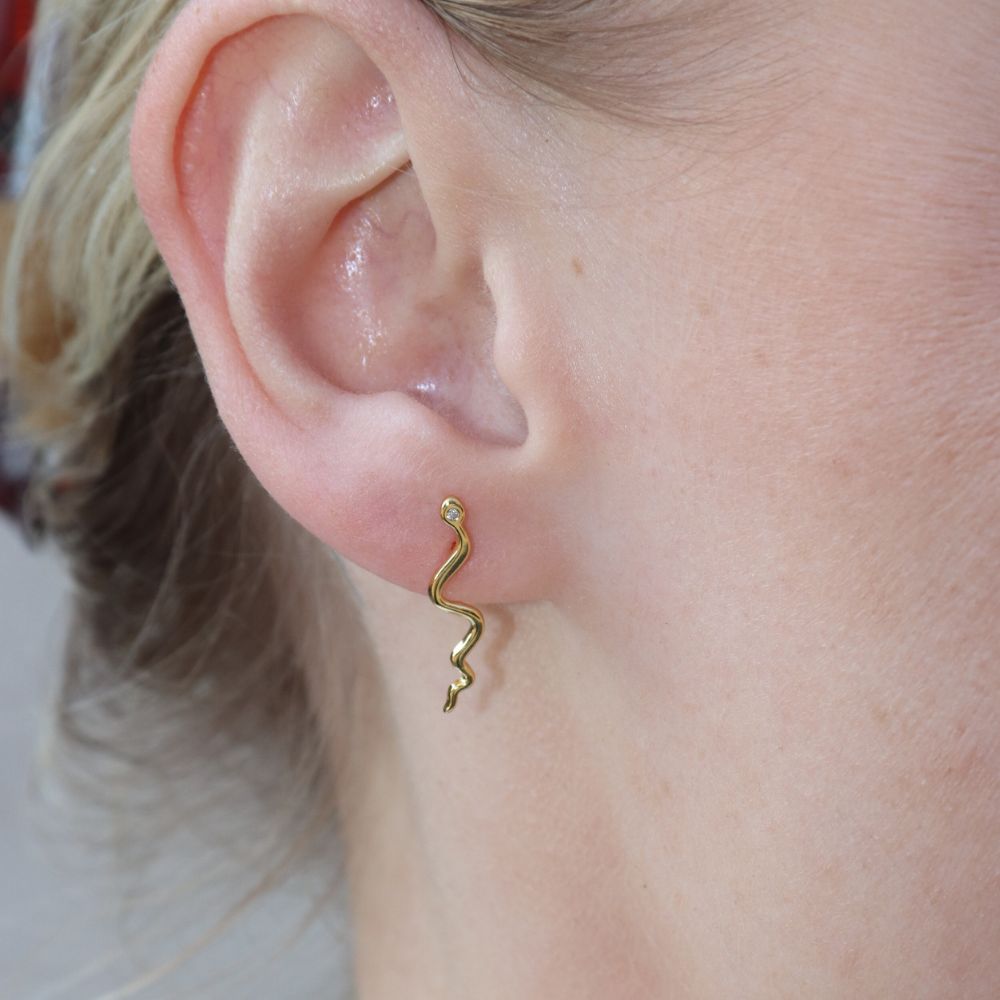 Krystal Slange Øreringe 18K guldbelagt - Global Urban Jewelry