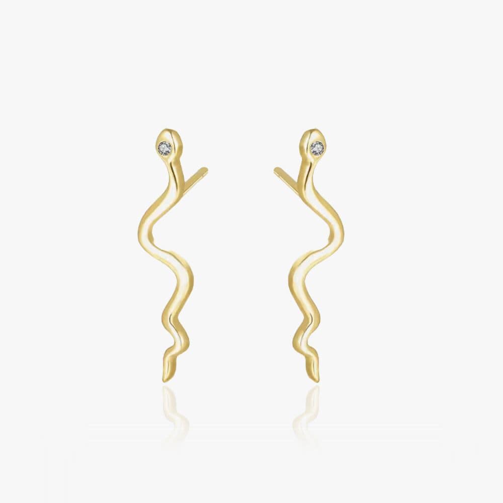 Krystal Slange Øreringe 18K guldbelagt - Global Urban Jewelry