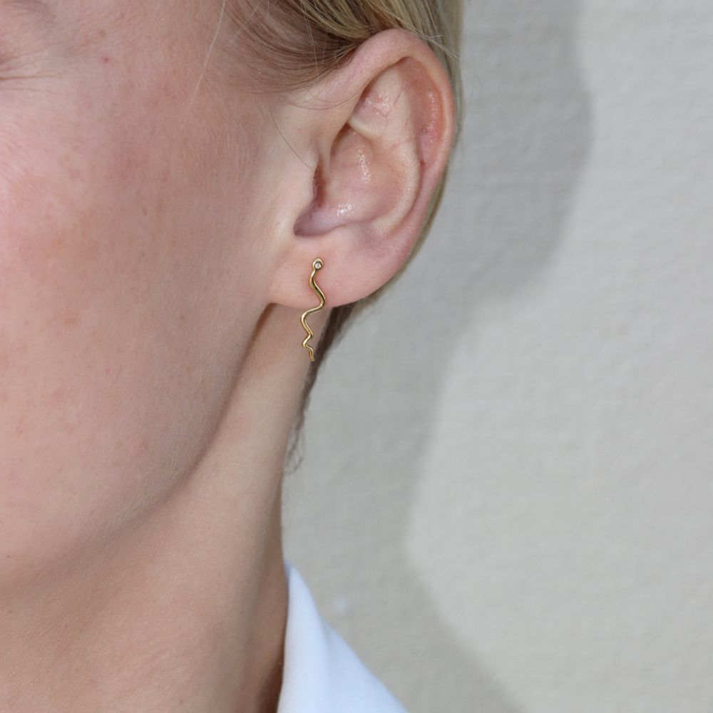 Krystal Slange Øreringe 18K guldbelagt - Global Urban Jewelry