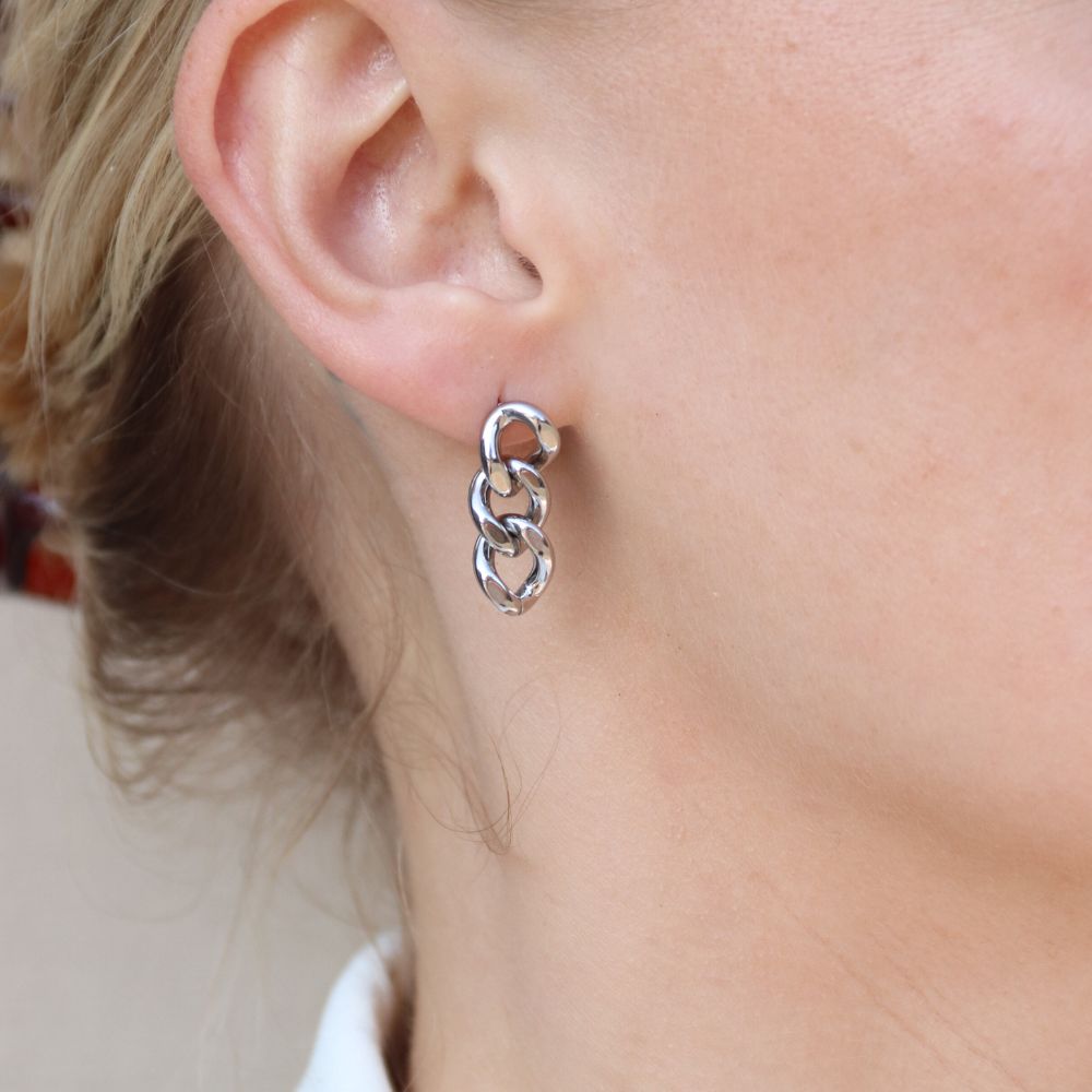 Nora Kæde Øreringe Sølvbelagt - Global Urban Jewelry