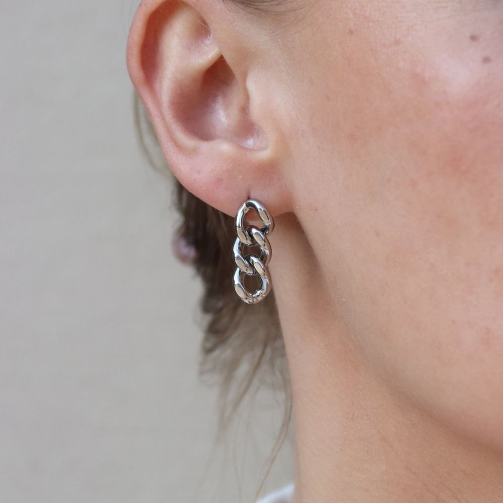 Nora Kæde Øreringe Sølvbelagt - Global Urban Jewelry
