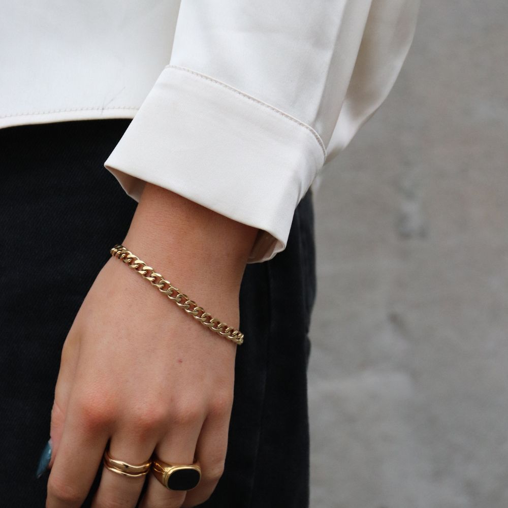 Panser Armbåndskæde 14K Guldbelagt 6mm - Global Urban Jewelry