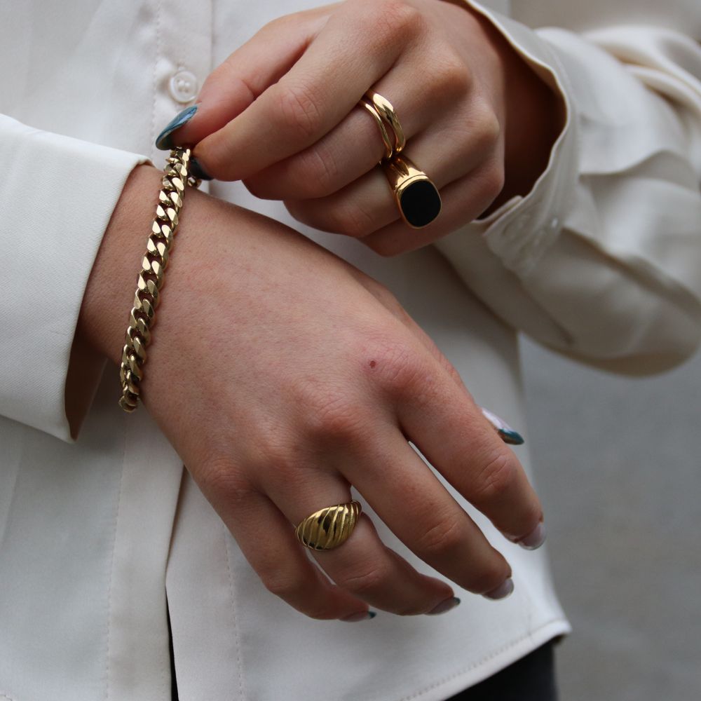Panser Armbåndskæde 14K Guldbelagt 8mm - Global Urban Jewelry