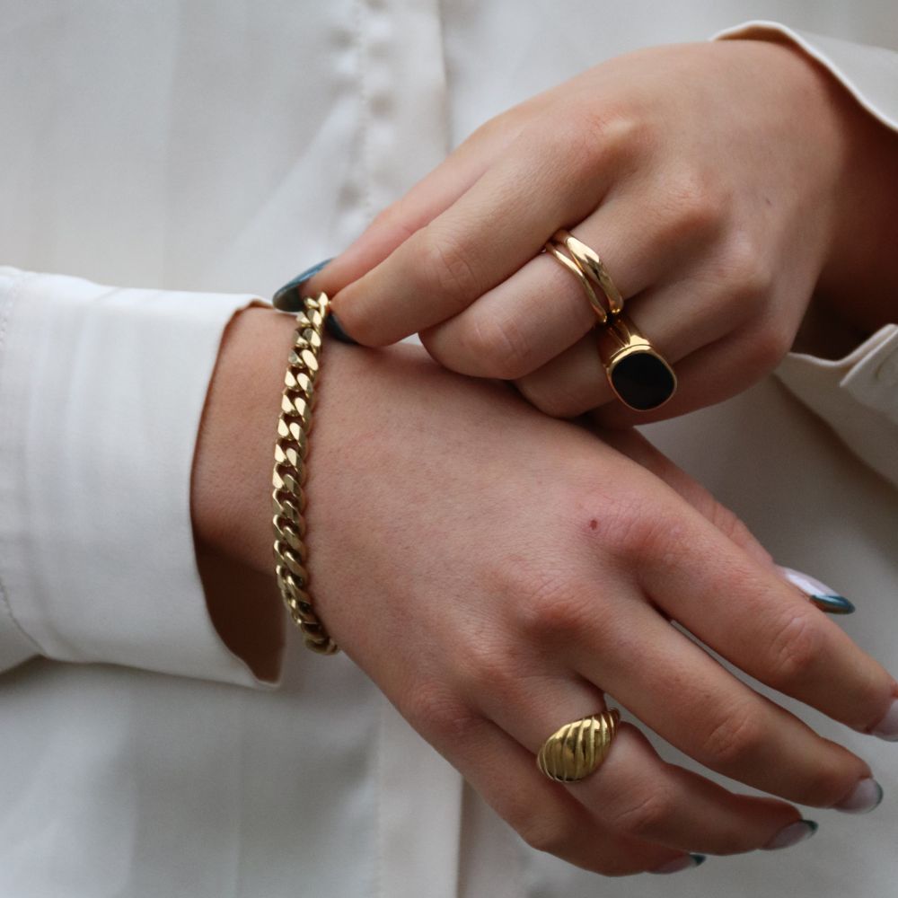 Panser Armbåndskæde 14K Guldbelagt 8mm - Global Urban Jewelry