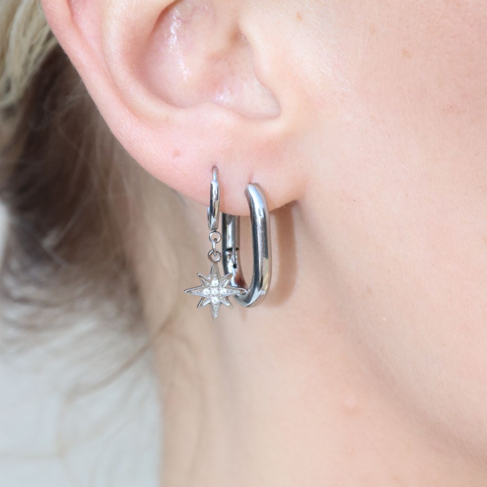 Penelope Stift Øreringe Sølvbelagt - Global Urban Jewelry