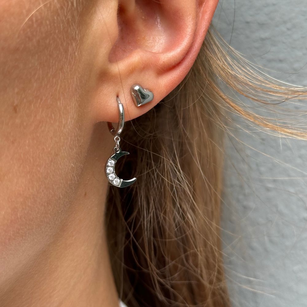 Stjerne og Måne Øreringe Sølv - Global Urban Jewelry