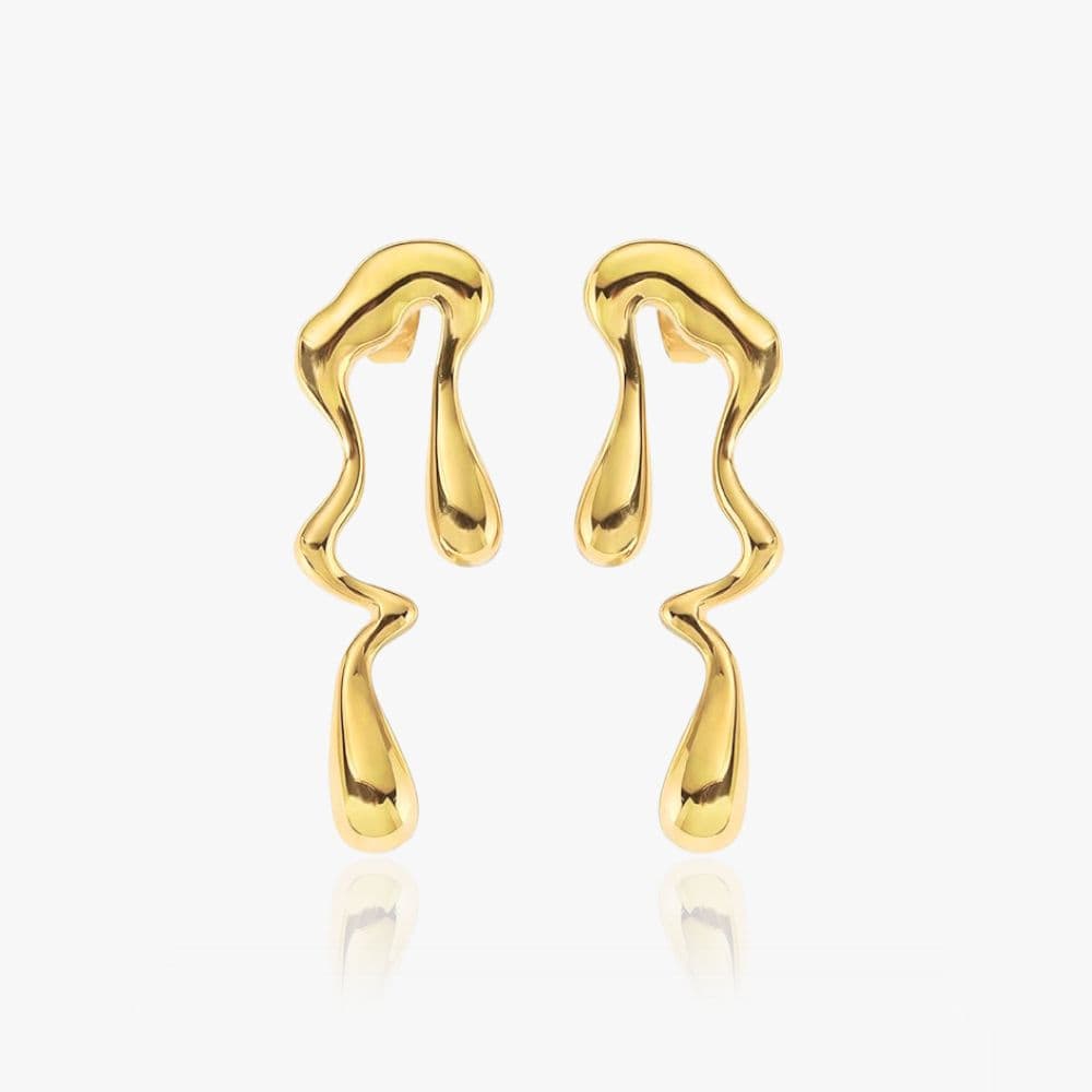 Tekstur Koral Øreringe 18K Guldbelagt - Global Urban Jewelry
