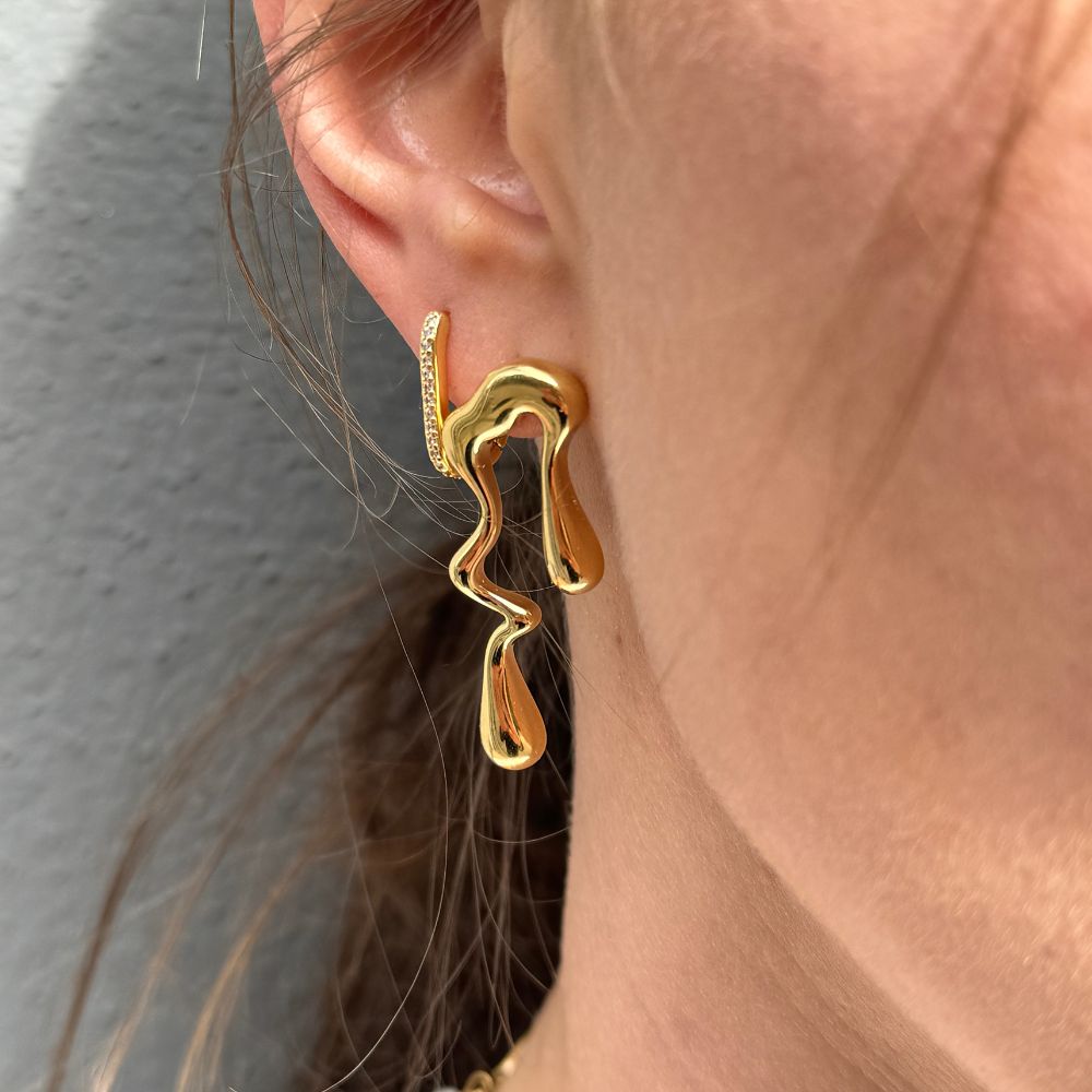 Tekstur Koral Øreringe 18K Guldbelagt - Global Urban Jewelry