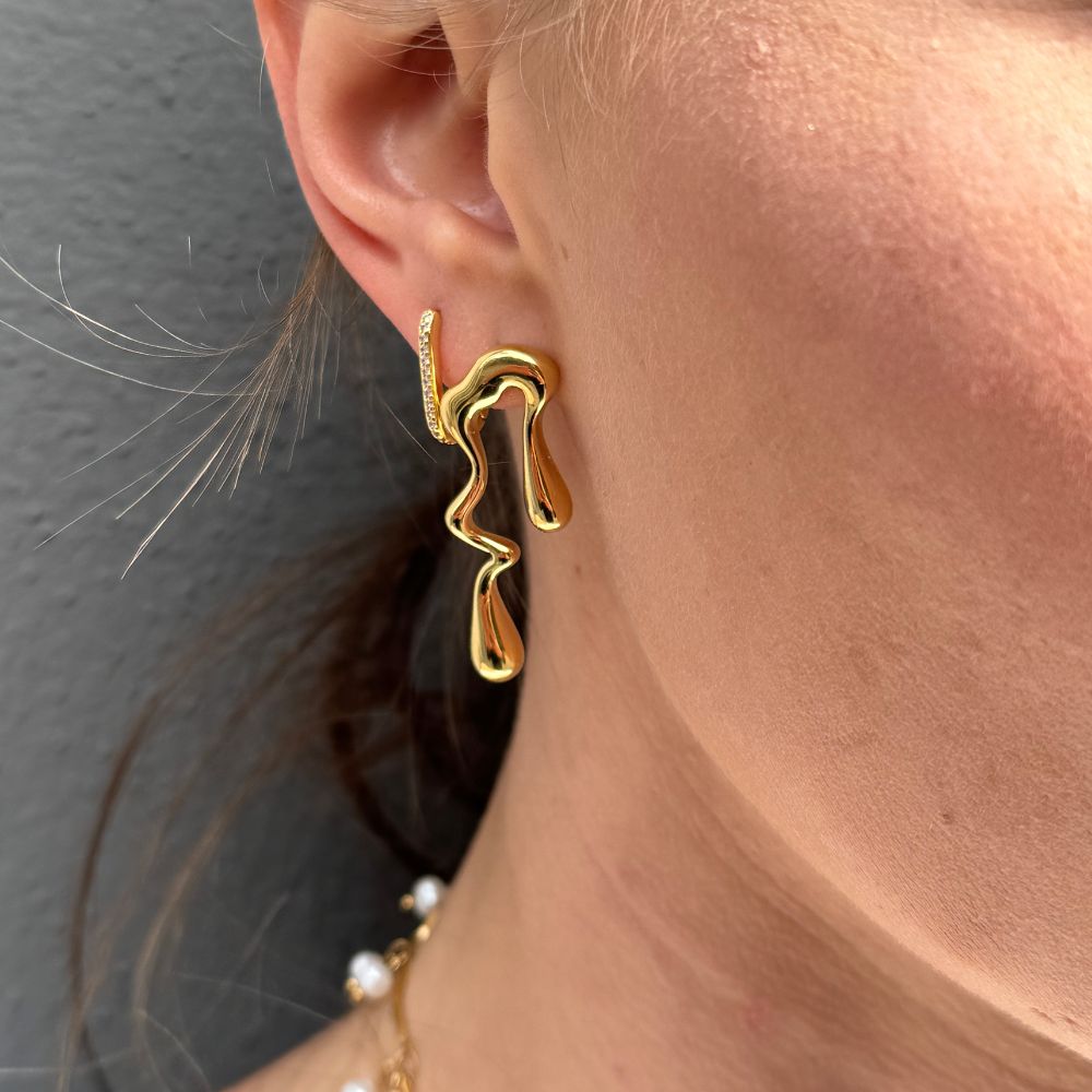 Tekstur Koral Øreringe 18K Guldbelagt - Global Urban Jewelry