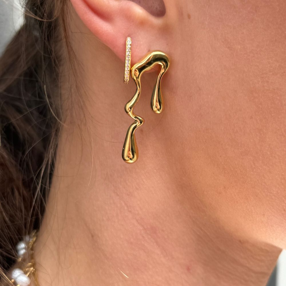 Tekstur Koral Øreringe 18K Guldbelagt - Global Urban Jewelry