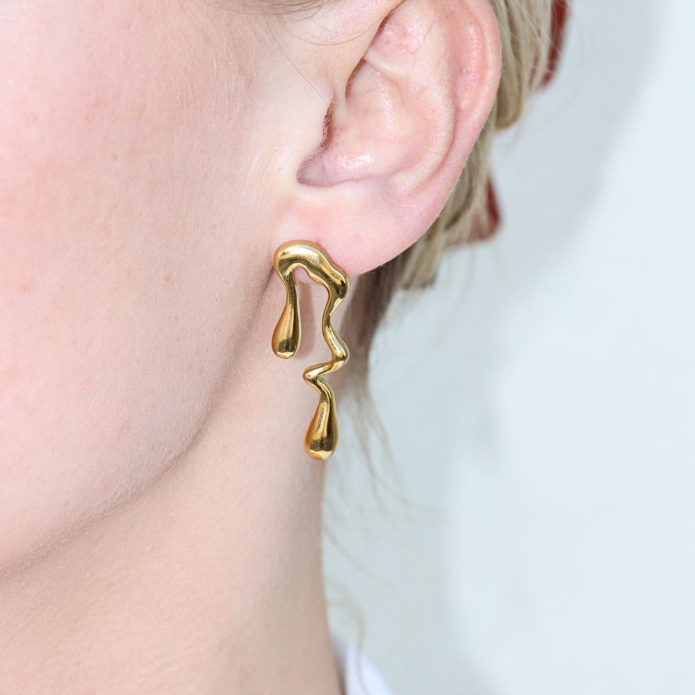 Tekstur Koral Øreringe 18K Guldbelagt - Global Urban Jewelry