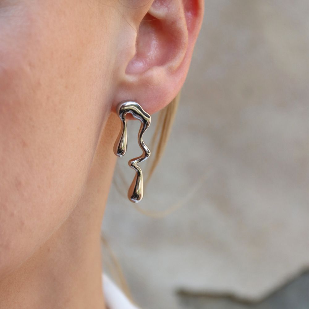 Tekstur Koral Øreringe Sølvbelagt - Global Urban Jewelry