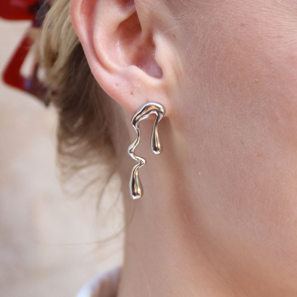 Tekstur Koral Øreringe Sølvbelagt - Global Urban Jewelry