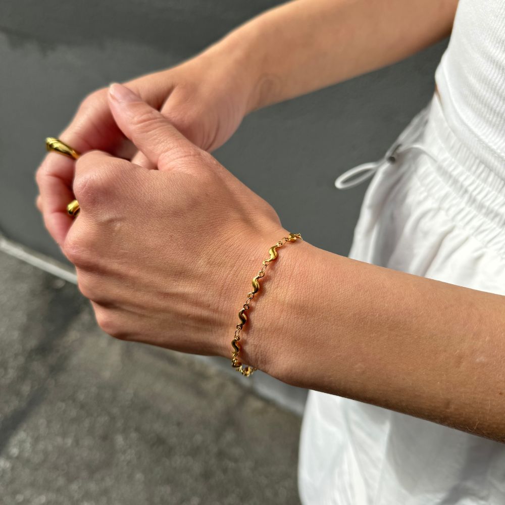 Tekstur Ocean Armbånd 18K Guldbelagt - Global Urban Jewelry