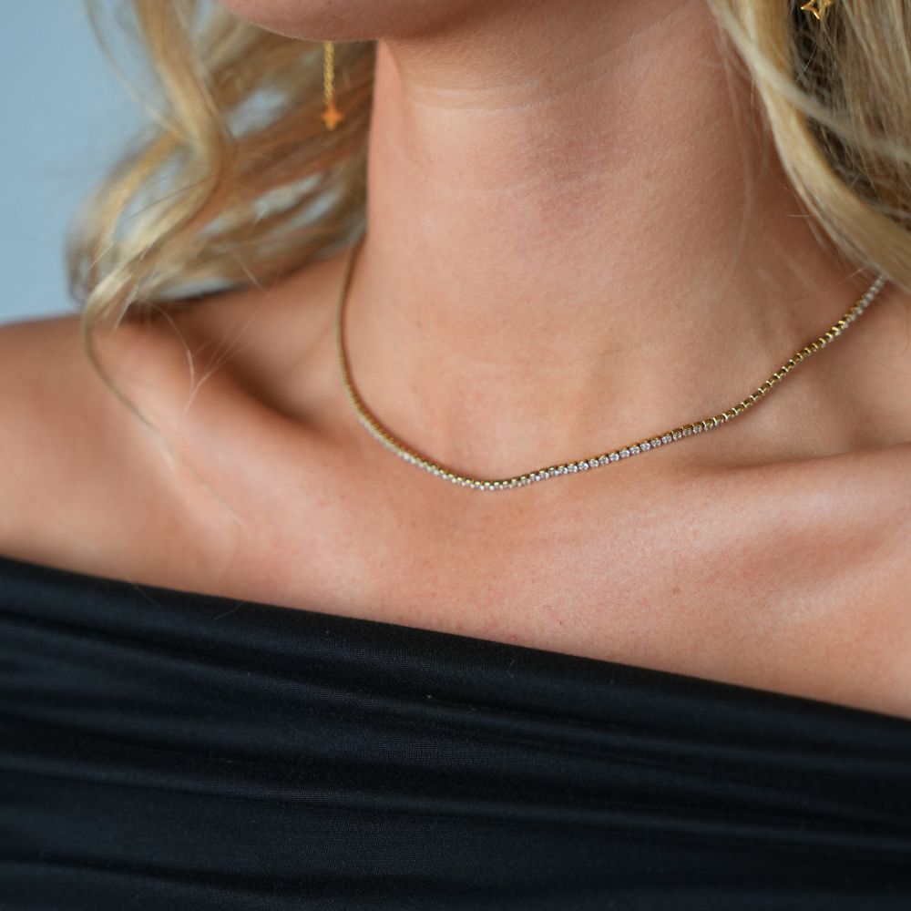 Tennis Halskæde 18K Guldbelagt - Global Urban Jewelry