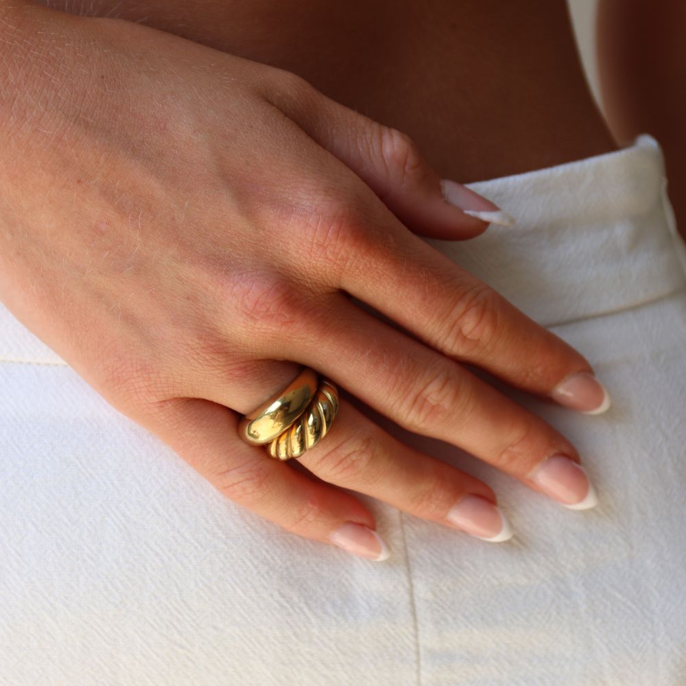 Vintage Croissant Ring 14K Guldbelagt - Global Urban Jewelry