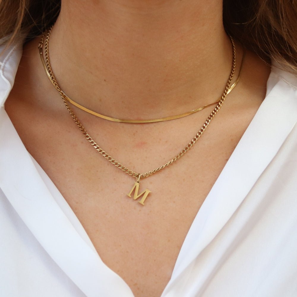 Bogstavs Halskæde 14K Guldbelagt - Global Urban Jewelry
