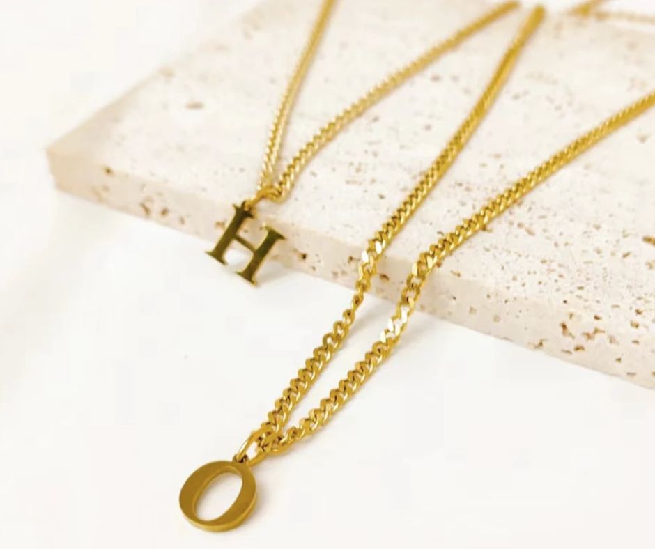 Bogstavs Halskæde 14K Guldbelagt - Global Urban Jewelry