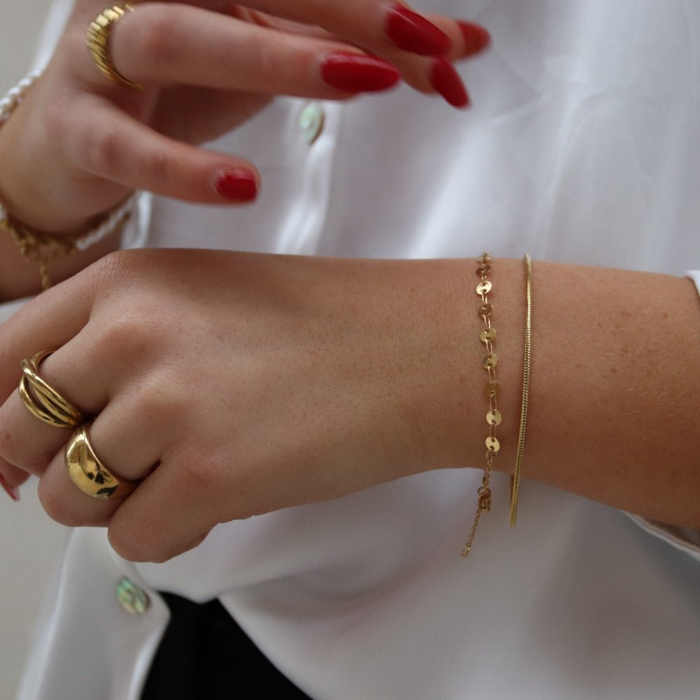 Elisabeth Enkelt Armbånd 14K Guldbelagt 1,5 mm - Global Urban Jewelry