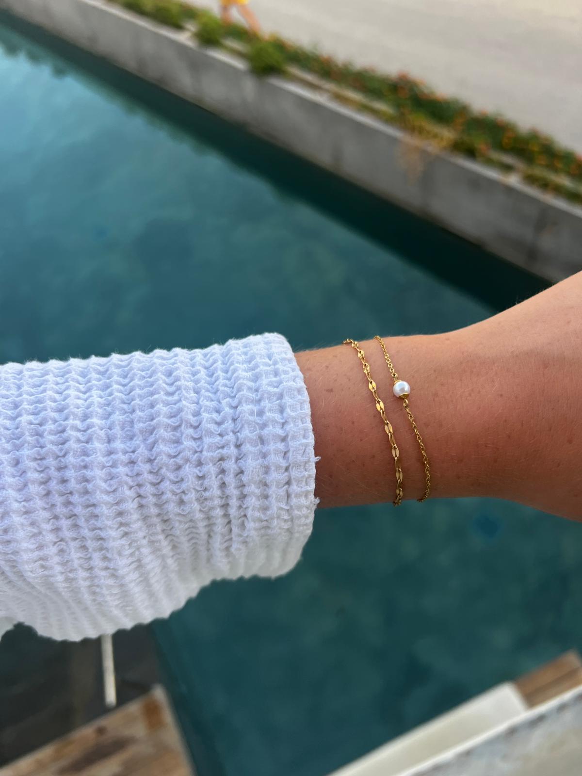 Ella Havperle Armbånd 14K Guldbelagt - Global Urban Jewelry