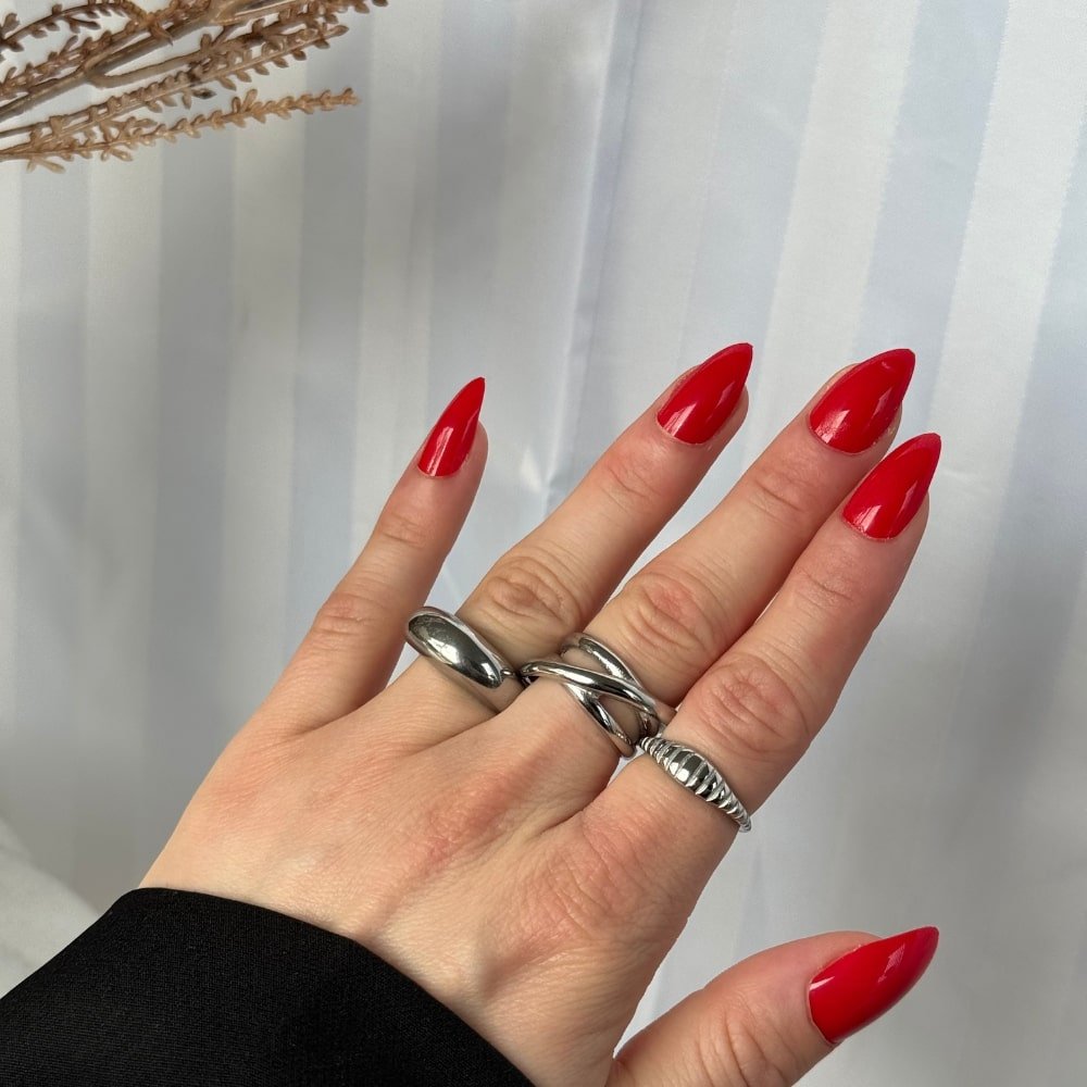 Enkle Chunky Bue Ring Sølv - Global Urban Jewelry